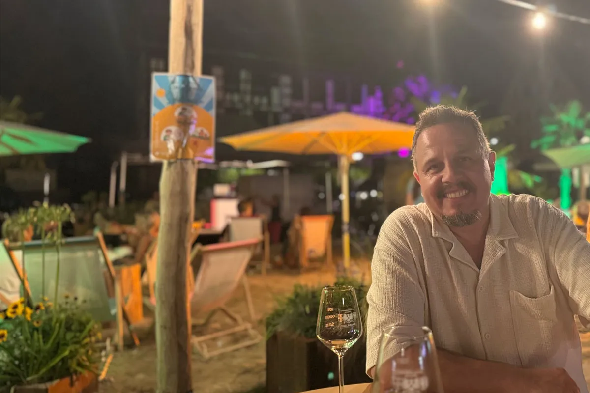 Nicolò Regina am Stadtstrand in Schwenningen