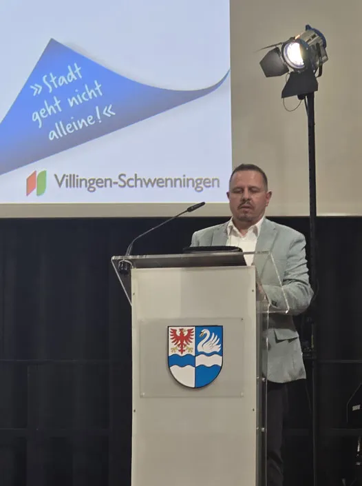 Nicolò Regina bei der offiziellen Bewerbervorstellung der Stadt Villingen-Schwenningen